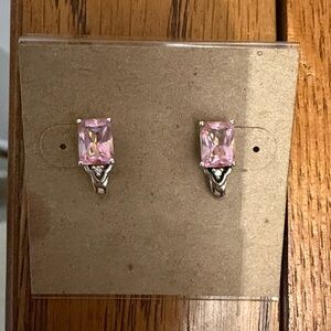 Elegant Pink topaz and Silver Earrings